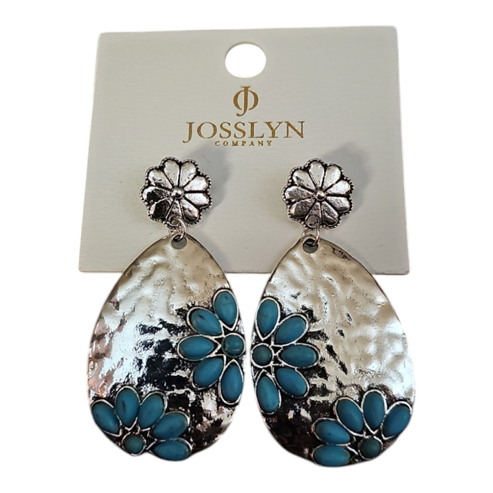 WESTERN FLORAL BOHO SILVER EARRINGS
